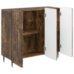 vidaXL Servírovacia skriňa Dymový dub 89 x 34,5 x 82 cm – Obrázok 5