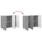 vidaXL Servírovacia skriňa Sivá sonoma 89 x 34,5 x 82 cm – Obrázok 11