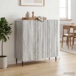 vidaXL Servírovacia skriňa Sivá sonoma 89 x 34,5 x 82 cm – Obrázok 4