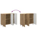 vidaXL Servírovacia skriňa Dub artisan 89 x 34,5 x 82 cm – Obrázok 11