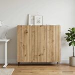 vidaXL Servírovacia skriňa Dub artisan 89 x 34,5 x 82 cm – Obrázok 4