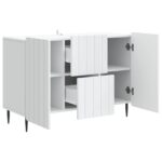 vidaXL Servírovacia skriňa Biela 89 x 34,5 x 62 cm Kompozitné drevo – Obrázok 5