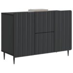 vidaXL Servírovacia skriňa Čierna 89 x 34,5 x 62 cm Kompozitné drevo – Obrázok 3