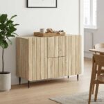 vidaXL Servírovacia skriňa so zásuvkou Dub sonoma 89 x 34,5 x 62 cm – Obrázok 4