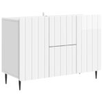 vidaXL Servírovacia skriňa Biela s vysokým leskom 89 x 34,5 x 62 cm – Obrázok 2