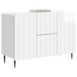 vidaXL Servírovacia skriňa Biela s vysokým leskom 89 x 34,5 x 62 cm – Obrázok 3