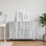 vidaXL Servírovacia skriňa so zásuvkou Sivá sonoma 89 x 34,5 x 62 cm