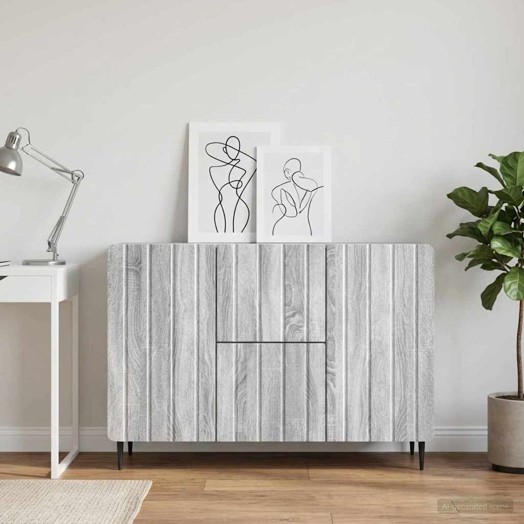 894431_1.jpg vidaXL Servírovacia skriňa so zásuvkou Sivá sonoma 89 x 34,5 x 62 cm – Obrázok 1