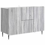 vidaXL Servírovacia skriňa so zásuvkou Sivá sonoma 89 x 34,5 x 62 cm – Obrázok 2