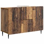 vidaXL Servírovacia skriňa so zásuvkou Staré drevo 89 x 34,5 x 62 cm – Obrázok 3
