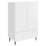 vidaXL Servírovacia skriňa Biela 66 x 34,5 x 97 cm Kompozitné drevo – Obrázok 2