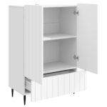 vidaXL Servírovacia skriňa Biela 66 x 34,5 x 97 cm Kompozitné drevo – Obrázok 4