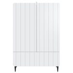 vidaXL Servírovacia skriňa Biela 66 x 34,5 x 97 cm Kompozitné drevo – Obrázok 5