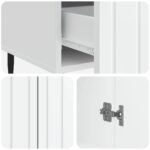 vidaXL Servírovacia skriňa Biela 66 x 34,5 x 97 cm Kompozitné drevo – Obrázok 8