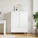 vidaXL Servírovacia skriňa Biela s vysokým leskom 66 x 34,5 x 97 cm – Obrázok 3