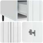 vidaXL Servírovacia skriňa Biela s vysokým leskom 66 x 34,5 x 97 cm – Obrázok 8