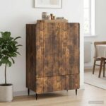 vidaXL Servírovacia skriňa so zásuvkou Dymový dub 66 x 34,5 x 97 cm – Obrázok 3