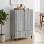 vidaXL Servírovacia skriňa so zásuvkou Sivá sonoma 66 x 34,5 x 97 cm – Obrázok 3