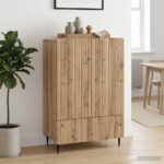 vidaXL Servírovacia skriňa so zásuvkou Dub artisan 66 x 34,5 x 97 cm – Obrázok 3
