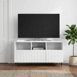 vidaXL TV skrinka Biela 102 x 34,5 x 50 cm Kompozitné drevo
