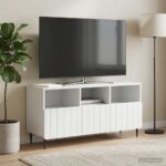 vidaXL TV skrinka Biela 102 x 34,5 x 50 cm Kompozitné drevo – Obrázok 4