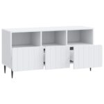 vidaXL TV skrinka Biela 102 x 34,5 x 50 cm Kompozitné drevo – Obrázok 5