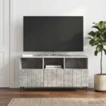 vidaXL TV skrinka Betónovo sivá 102 x 34,5 x 50 cm Kompozitné drevo – Obrázok 4