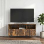 vidaXL TV skrinka Dymový dub 102 x 34,5 x 50 cm Kompozitné drevo