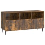 vidaXL TV skrinka Dymový dub 102 x 34,5 x 50 cm Kompozitné drevo – Obrázok 2