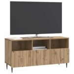 vidaXL TV skrinka Dub artisan 102 x 34,5 x 50 cm Kompozitné drevo – Obrázok 3