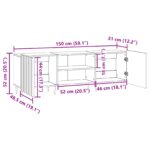 vidaXL TV skrinka Biela 150 x 31 x 52 cm Kompozitné drevo – Obrázok 11