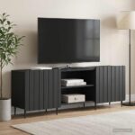 vidaXL TV skrinka Čierna 150 x 31 x 52 cm Kompozitné drevo – Obrázok 4