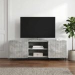 vidaXL TV skrinka Betónovo sivá 150 x 31 x 52 cm Kompozitné drevo – Obrázok 4