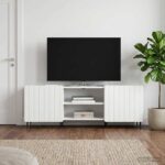 vidaXL TV skrinka Biela s vysokým leskom 150 x 31 x 52 cm – Obrázok 4