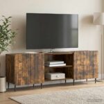 vidaXL TV skrinka Dymový dub 150 x 31 x 52 cm Kompozitné drevo – Obrázok 4
