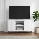 vidaXL TV skrinka Biela 102 x 34,5 x 52 cm Kompozitné drevo