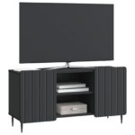 vidaXL TV skrinka Čierna 102 x 34,5 x 52 cm Kompozitné drevo – Obrázok 3