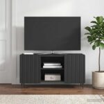 vidaXL TV skrinka Čierna 102 x 34,5 x 52 cm Kompozitné drevo – Obrázok 4
