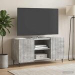 vidaXL TV skrinka Betónovo sivá 102 x 34,5 x 52 cm Kompozitné drevo – Obrázok 4