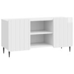 vidaXL TV skrinka Biela s vysokým leskom 102 x 34,5 x 52 cm – Obrázok 2