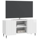 vidaXL TV skrinka Biela s vysokým leskom 102 x 34,5 x 52 cm – Obrázok 3