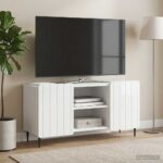 vidaXL TV skrinka Biela s vysokým leskom 102 x 34,5 x 52 cm – Obrázok 4