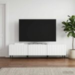 vidaXL TV skrinka Biela 147 x 34,5 x 32 cm Kompozitné drevo – Obrázok 4