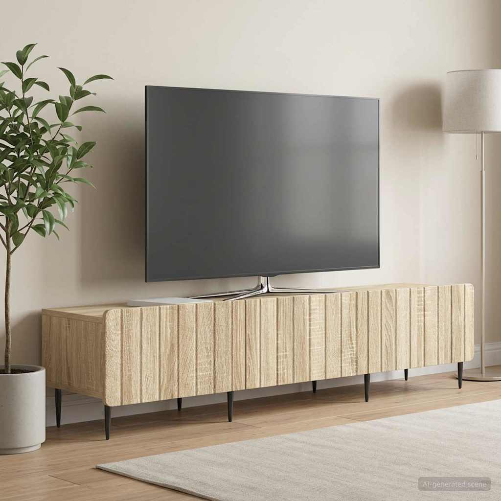 894477_1.jpg vidaXL TV skrinka Dub sonoma 147 x 34,5 x 32 cm Kompozitné drevo – Obrázok 1