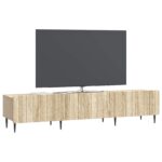 vidaXL TV skrinka Dub sonoma 147 x 34,5 x 32 cm Kompozitné drevo – Obrázok 3