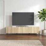 vidaXL TV skrinka Dub sonoma 147 x 34,5 x 32 cm Kompozitné drevo – Obrázok 4