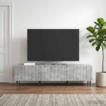 vidaXL TV skrinka Betónovo sivá 147 x 34,5 x 32 cm Kompozitné drevo