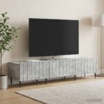 vidaXL TV skrinka Betónovo sivá 147 x 34,5 x 32 cm Kompozitné drevo – Obrázok 4