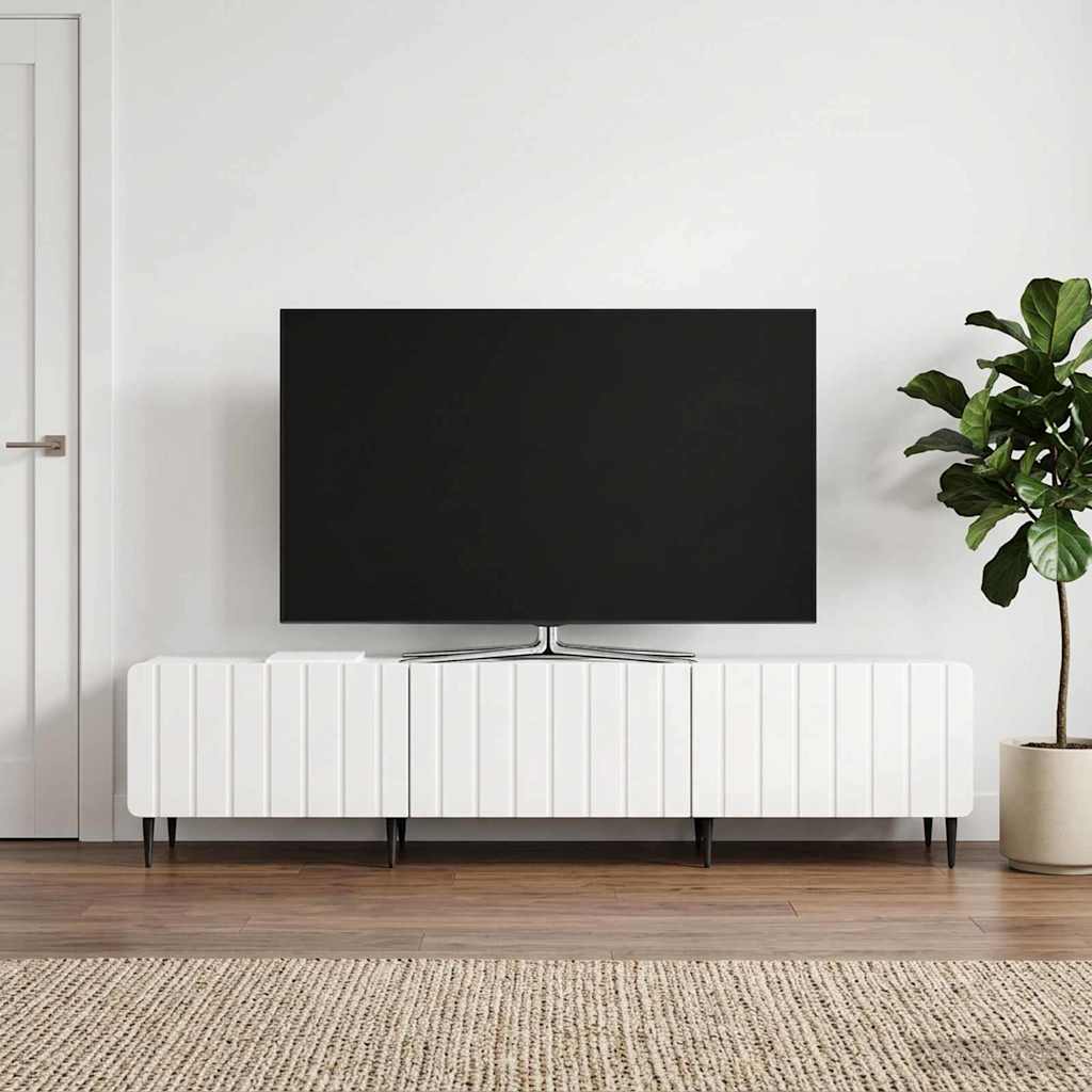 894479_1.jpg vidaXL TV skrinka Biela s vysokým leskom 147 x 34,5 x 32 cm – Obrázok 1