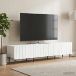vidaXL TV skrinka Biela s vysokým leskom 147 x 34,5 x 32 cm – Obrázok 4